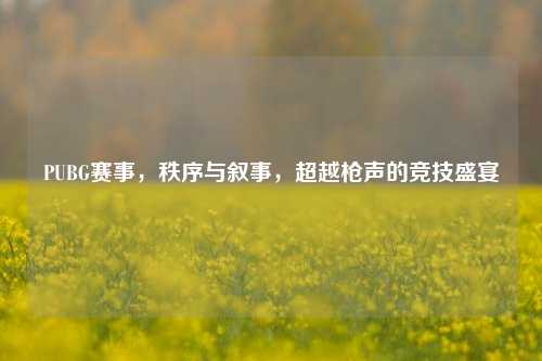PUBG赛事,秩序与叙事,超越枪声的竞技盛宴