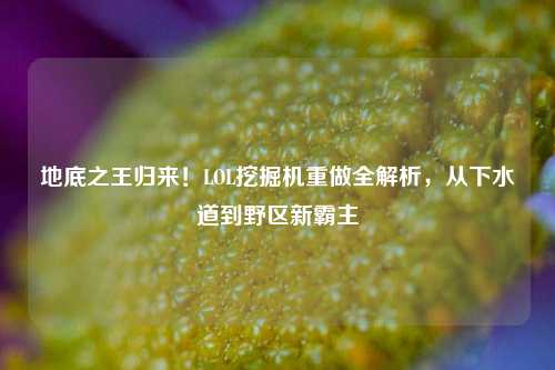 地底之王归来!LOL挖掘机重做全解析,从下水道到野区新霸主