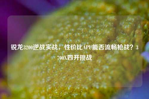锐龙3200逆战实战,性价比APU能否流畅枪战?3700X四开挑战