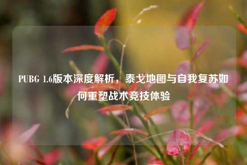 PUBG 1.6版本深度解析,泰戈地图与自我复苏如何重塑战术竞技体验