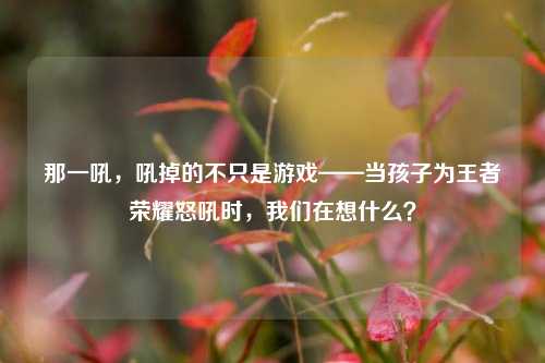 那一吼,吼掉的不只是游戏——当孩子为王者荣耀怒吼时,我们在想什么?