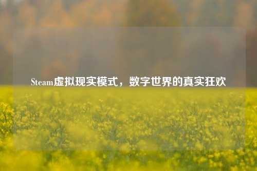 Steam虚拟现实模式,数字世界的真实狂欢