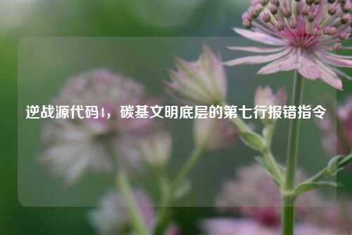 逆战源代码4,碳基文明底层的第七行报错指令
