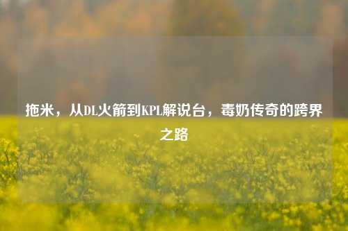 拖米,从DL火箭到KPL解说台,毒奶传奇的跨界之路
