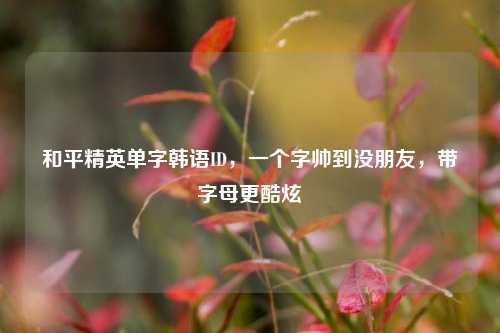 和平精英单字韩语ID,一个字帅到没朋友,带字母更酷炫
