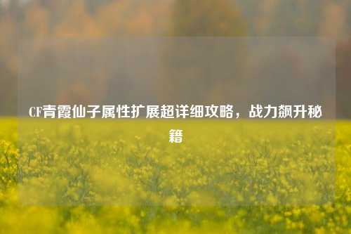 CF青霞仙子属性扩展超详细攻略,战力飙升秘籍