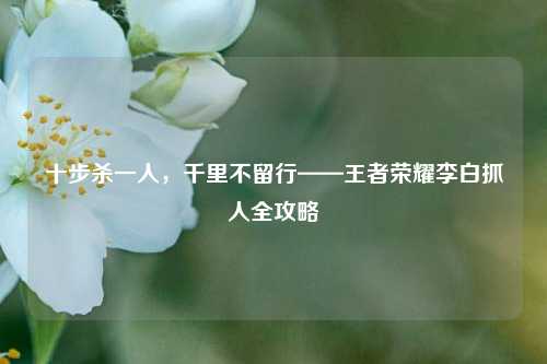 十步杀一人,千里不留行——王者荣耀李白抓人全攻略
