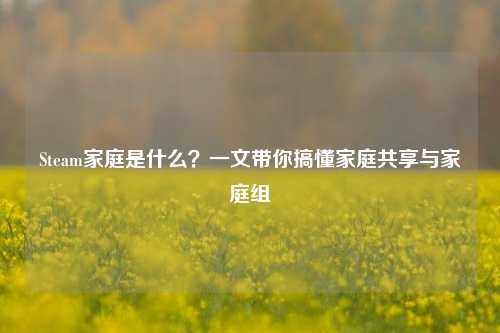 Steam家庭是什么?一文带你搞懂家庭共享与家庭组