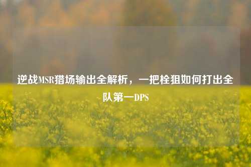 逆战MSR猎场输出全解析，一把栓狙如何打出全队第一DPS